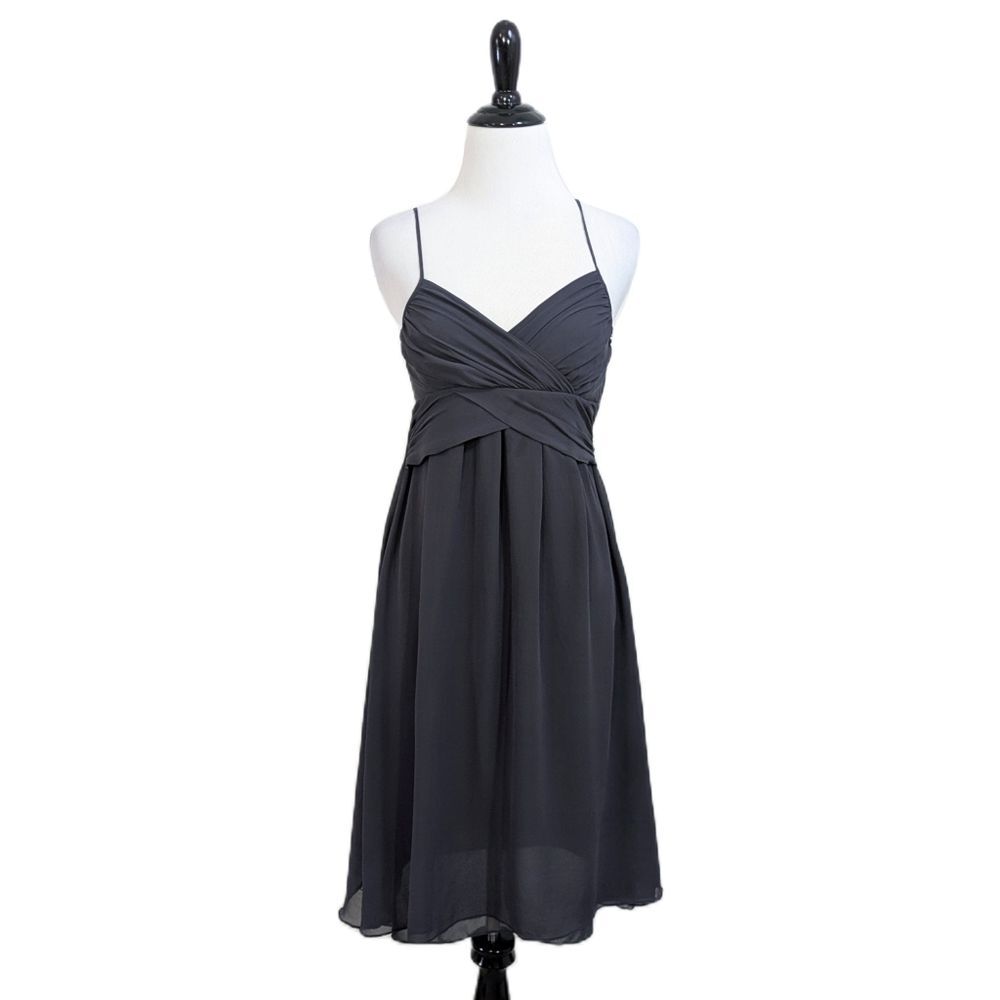 The Limited Dark Grey Silk Chiffon Dress - Size 2 Womens